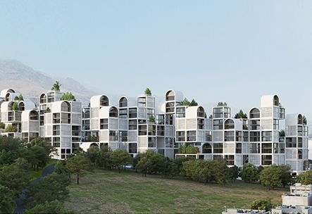 نمای روبرو از مجتمع گلستان